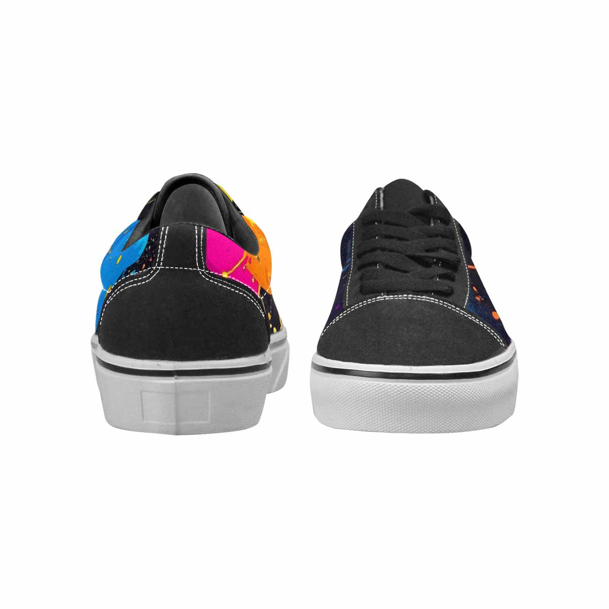 MEN'S Paint Splatter Canvas Lace-Up Vibrant Chaos Custom Shoes