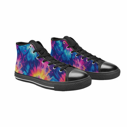 MEN'S Tie Dye Swirl High Top Canvas Cottagecore Sneakers
