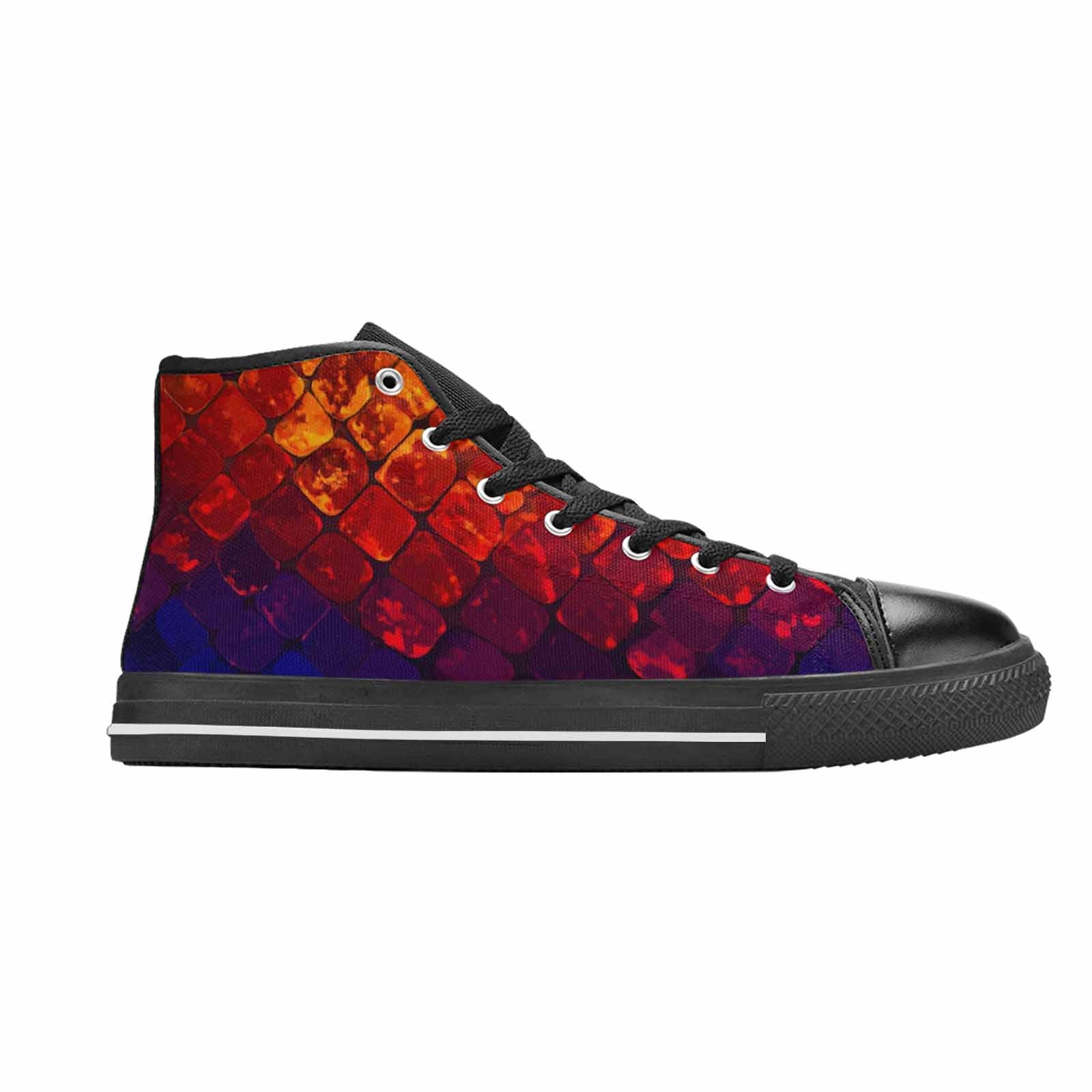 MEN'S Dark Snake Print High Top Canvas Aesthetic Sneakers