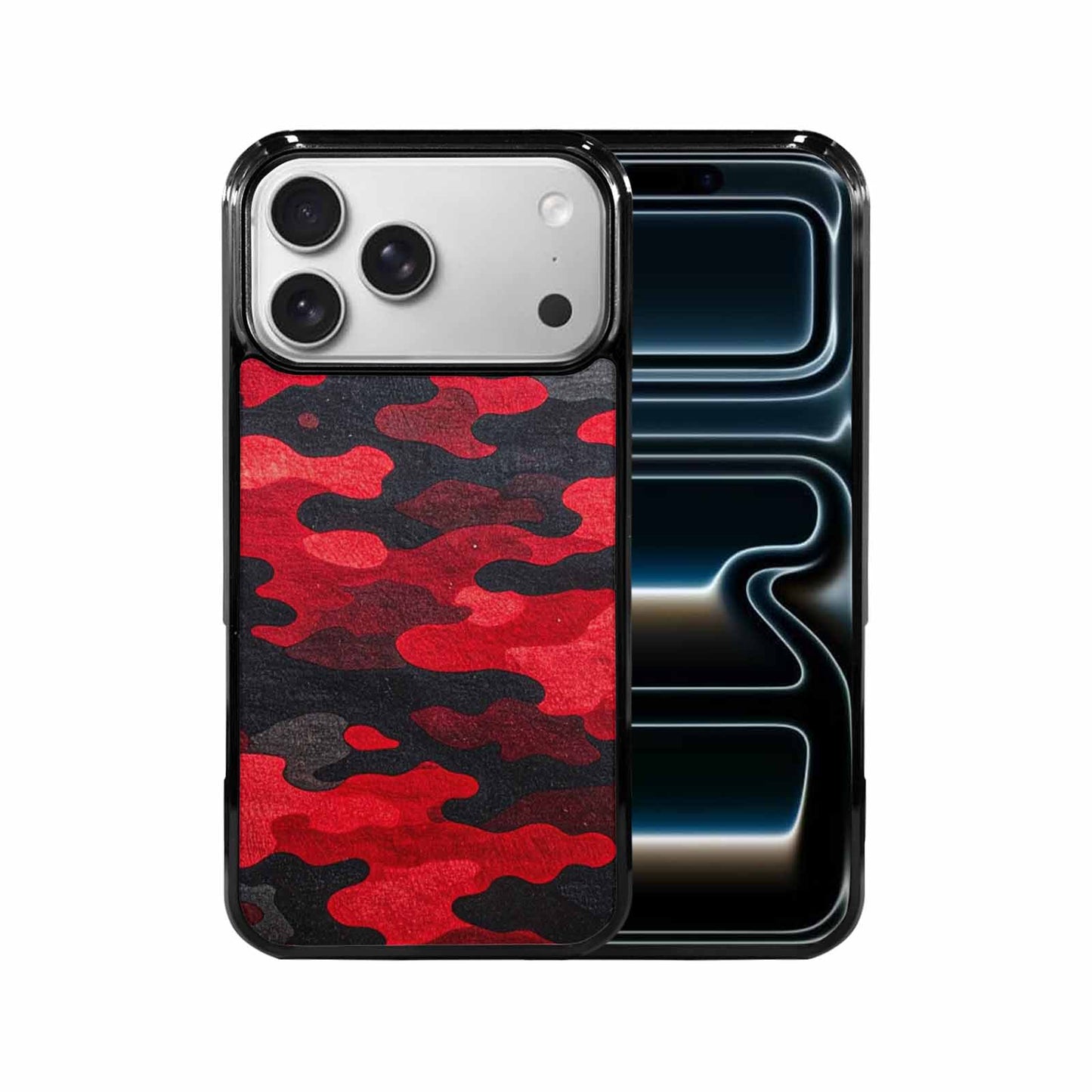 iPhone 17 Pro Max Case — Tactical Camo Red Black Custom Camo, Custom Print Case Cover