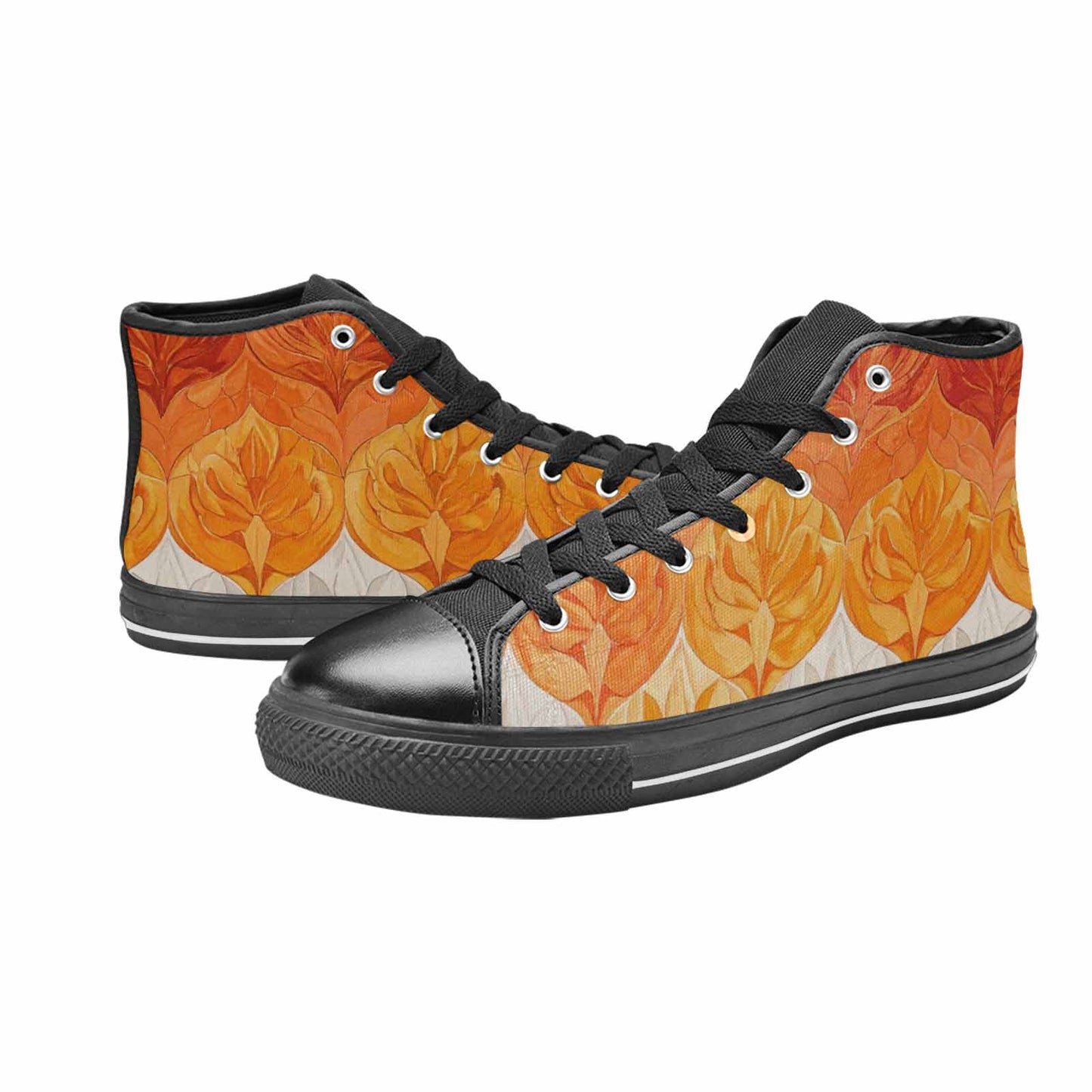 MEN'S Lesbian Flag Color High Top Canvas Surreal Custom Sneakers