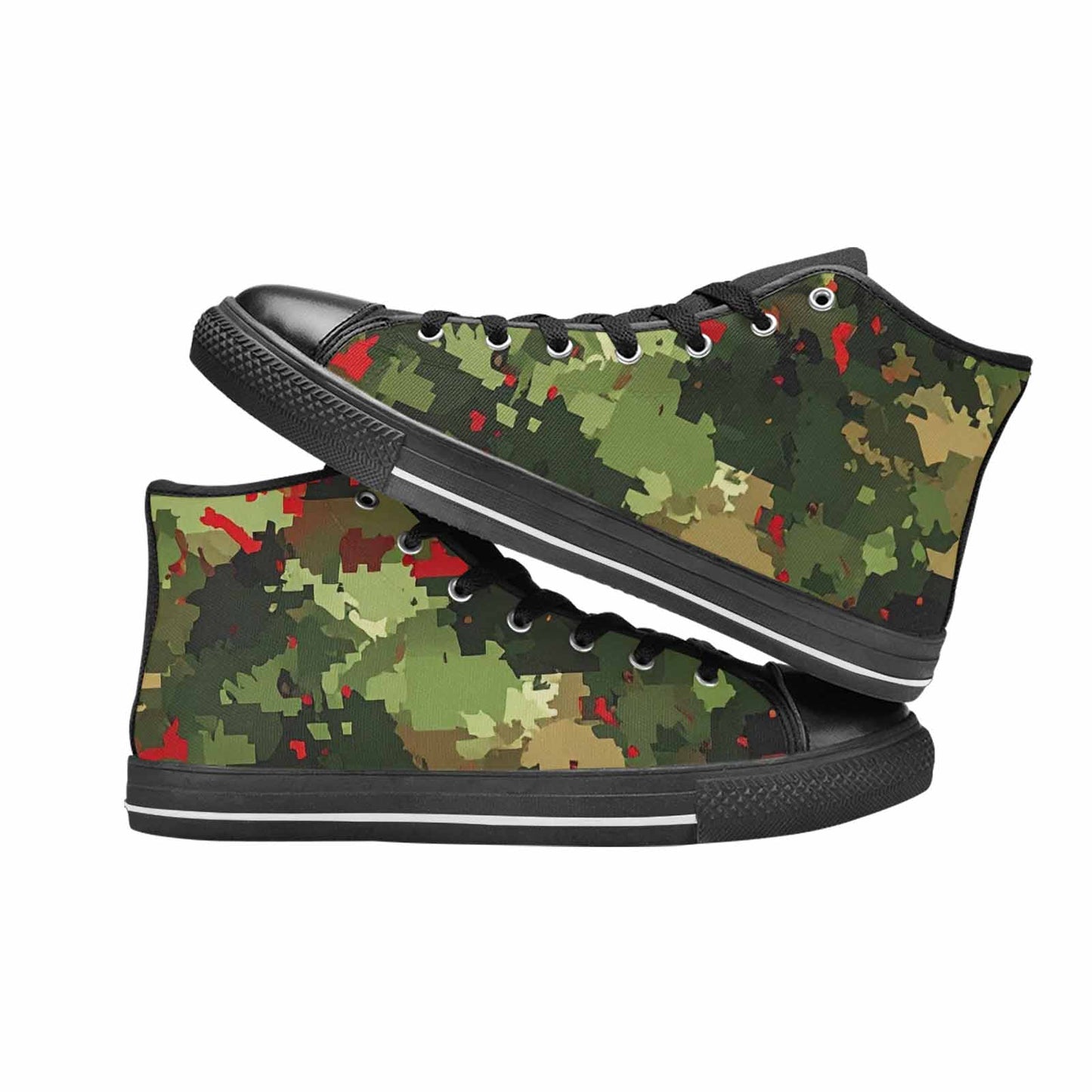 WOMEN'S Military Camouflage Blotch High Top Canvas Dark Academia Custom Shoes