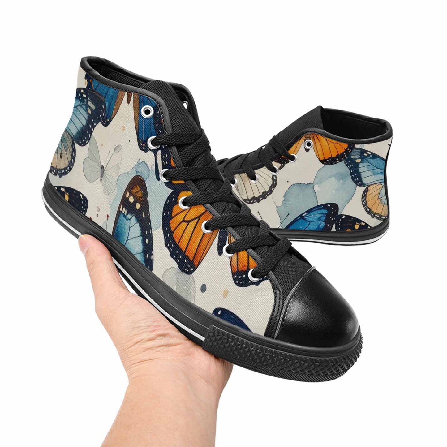 MEN'S Butterfly Wing High Top Canvas Dark Academia Custom Sneakers