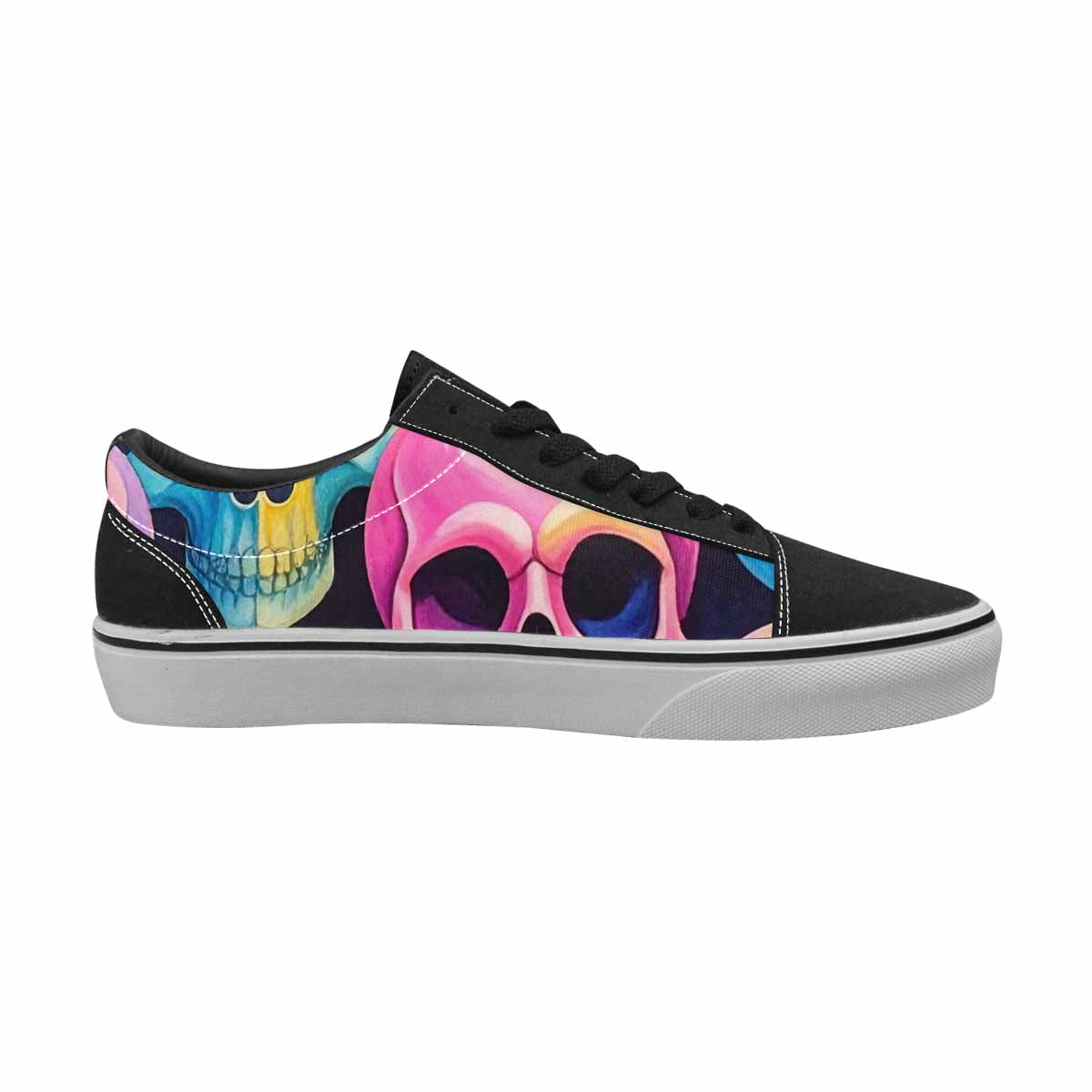 MEN'S Dripping Candy Skulls Canvas Lace-Up Vivid Custom Sneakers