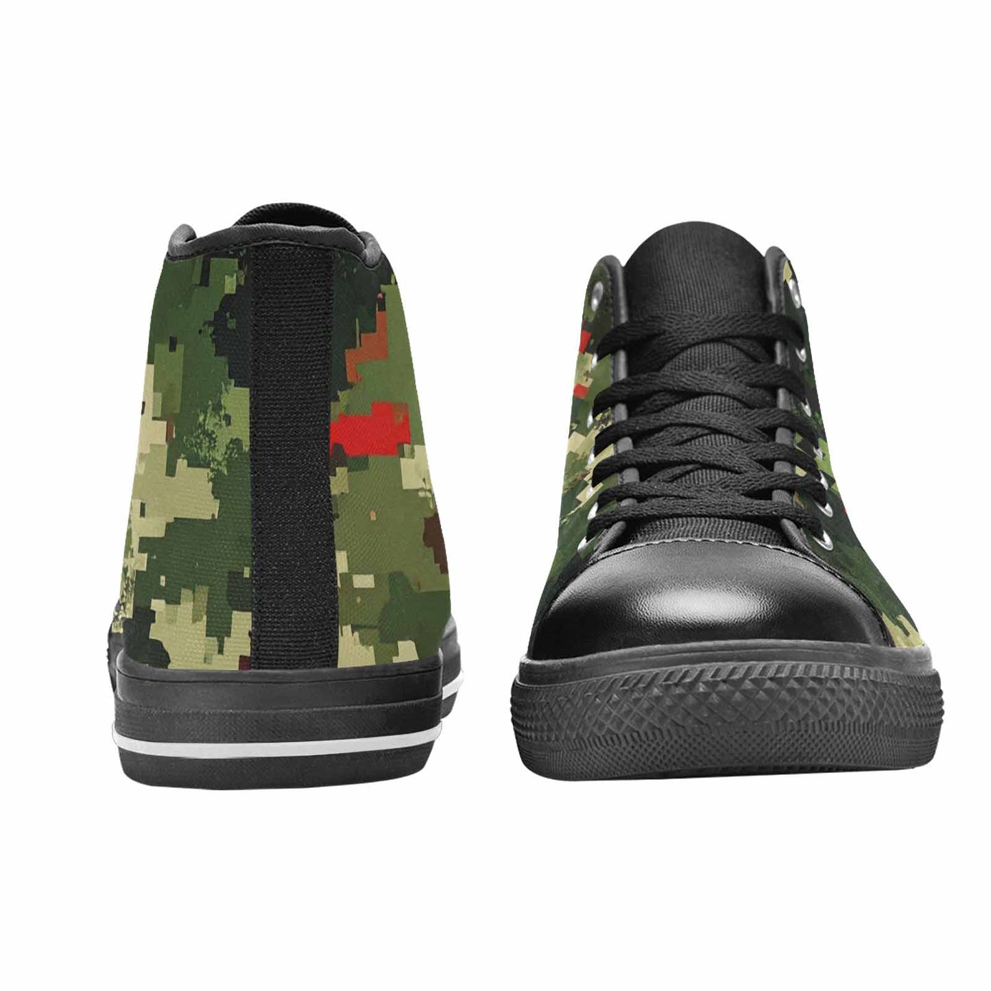 WOMEN'S Military Camouflage Blotch High Top Canvas Grunge Custom Shoes