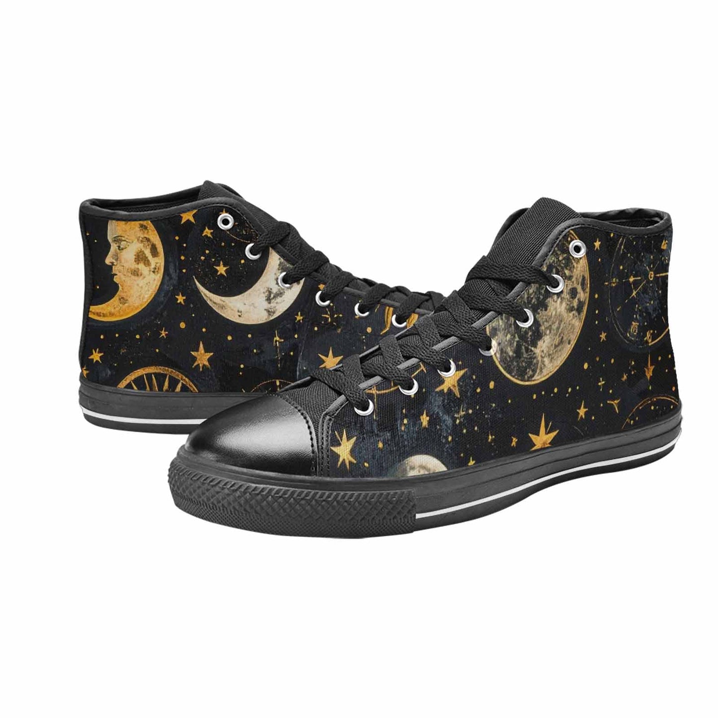 WOMEN'S Zodiac Constellation Star High Top Canvas Wallpaper Art Shoes