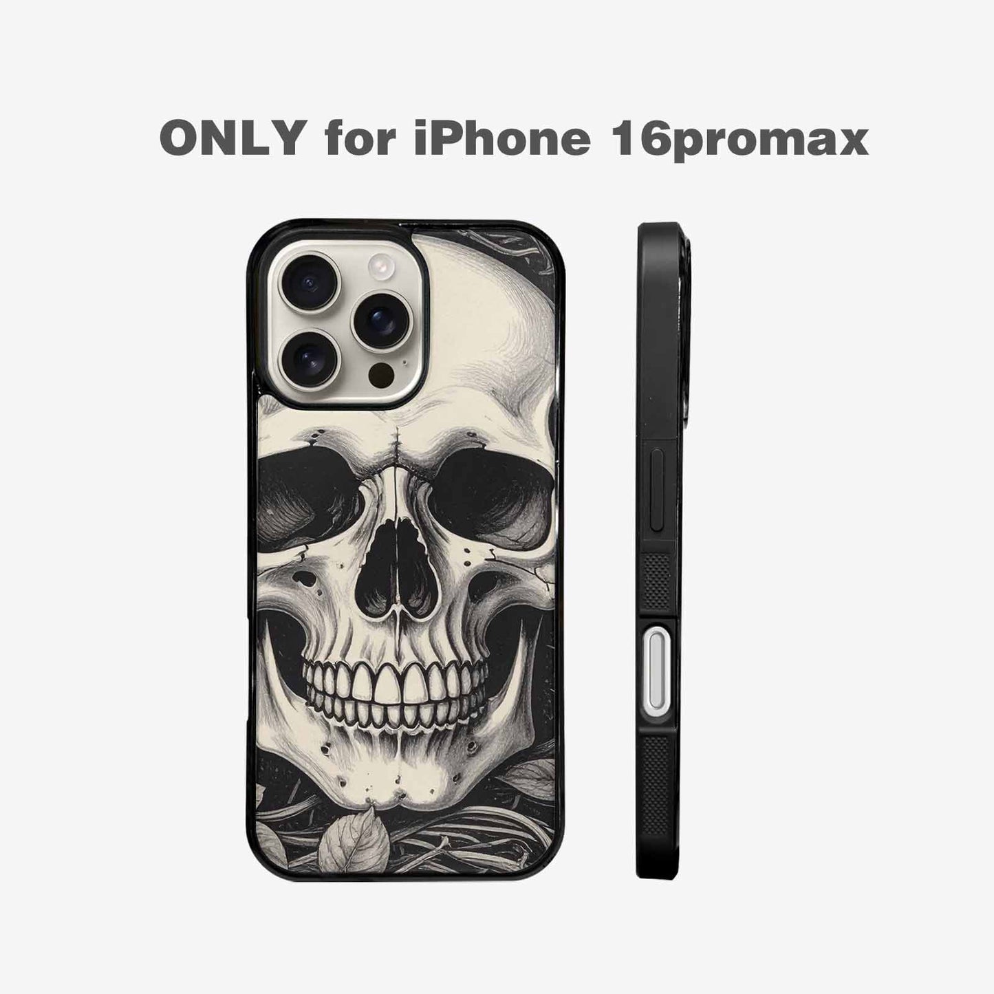 iPhone 16 Pro Max Case — 20 Skulls Overlapping Seamless Tileable Pattern, Custom Print Case Cover