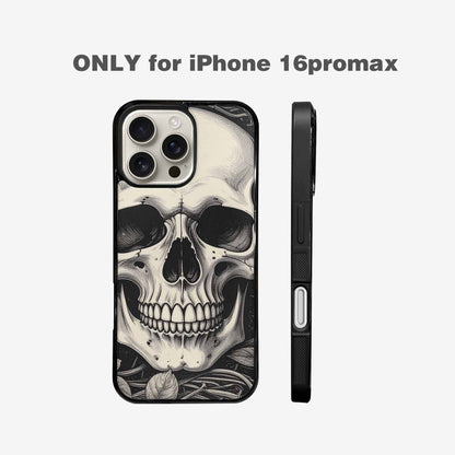 iPhone 16 Pro Max Case — 20 Skulls Overlapping Seamless Tileable Pattern, Custom Print Case Cover