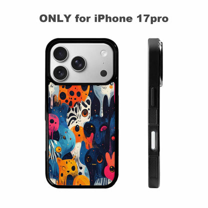 iPhone 17 Pro Case — Melting Aliens Pattern Hundreds Of Alien, Custom Printed Phone Case