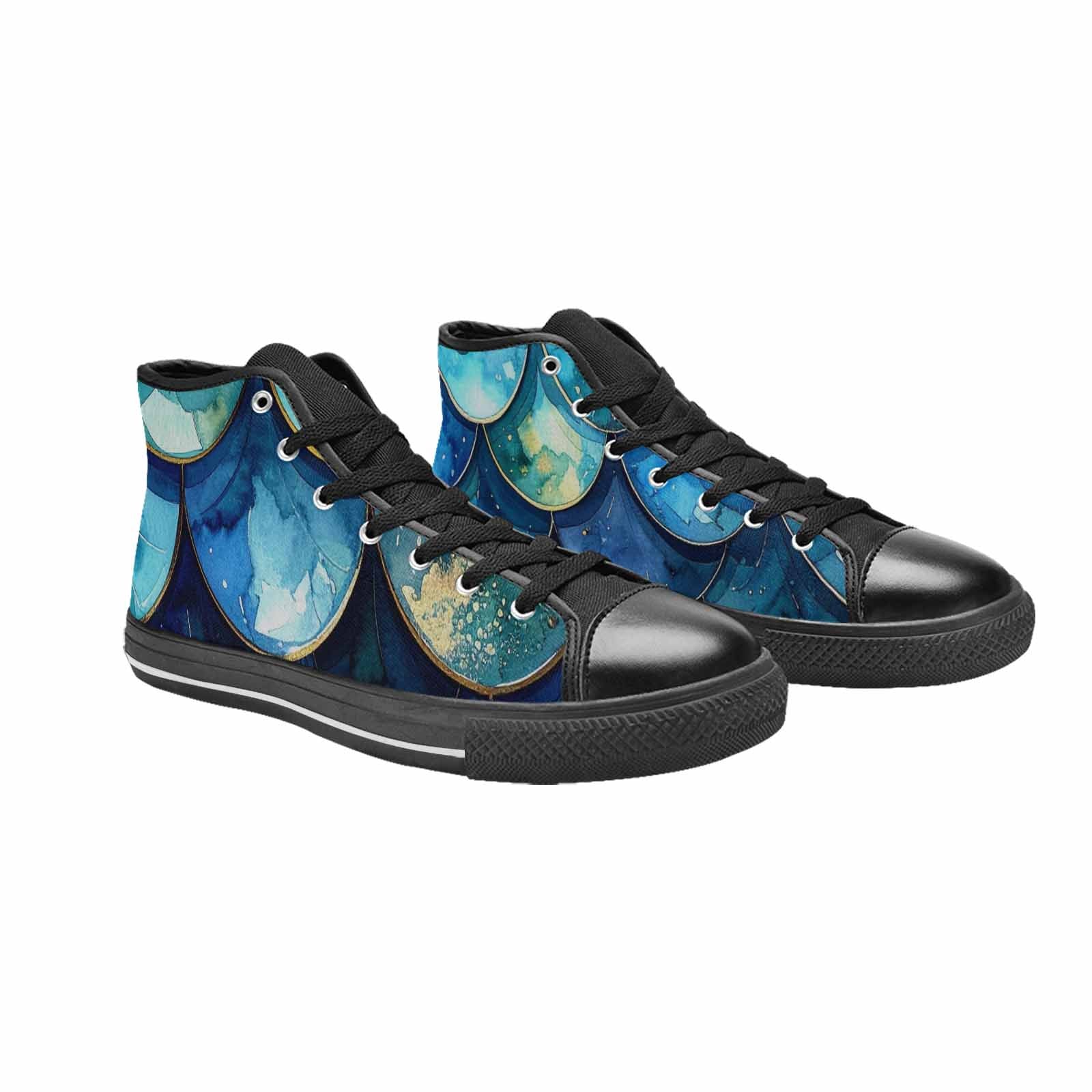 WOMEN'S Mermaid Scale High Top Canvas Dreamcore Custom Shoes