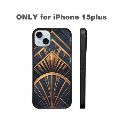 iPhone 15 Plus Case — Art Deco Illustration Pattern, Custom Art Phone Cover