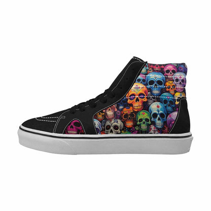 MEN'S Skulls (general) Skulls High Top Canvas Vibrant Chaos Sneakers