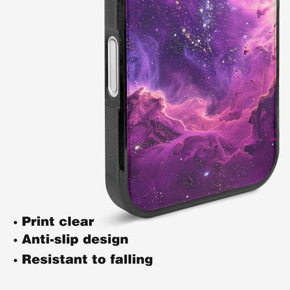 iPhone 16 Plus Case — Purple Color Tones Nebula Texture With, Original Design Phone Case
