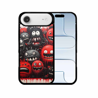 iPhone 17 Air Case — Black Red Ink Monsters General Cartoon, Unique Phone Case Design