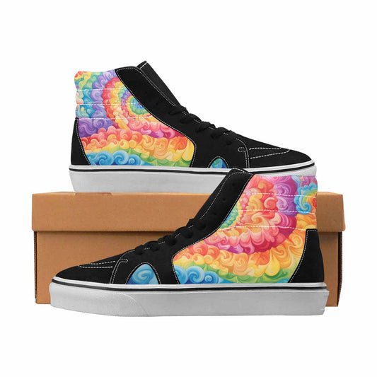 MEN'S Tie Dye High Top Canvas One Of A Kind Cottagecore Custom Art Shoes