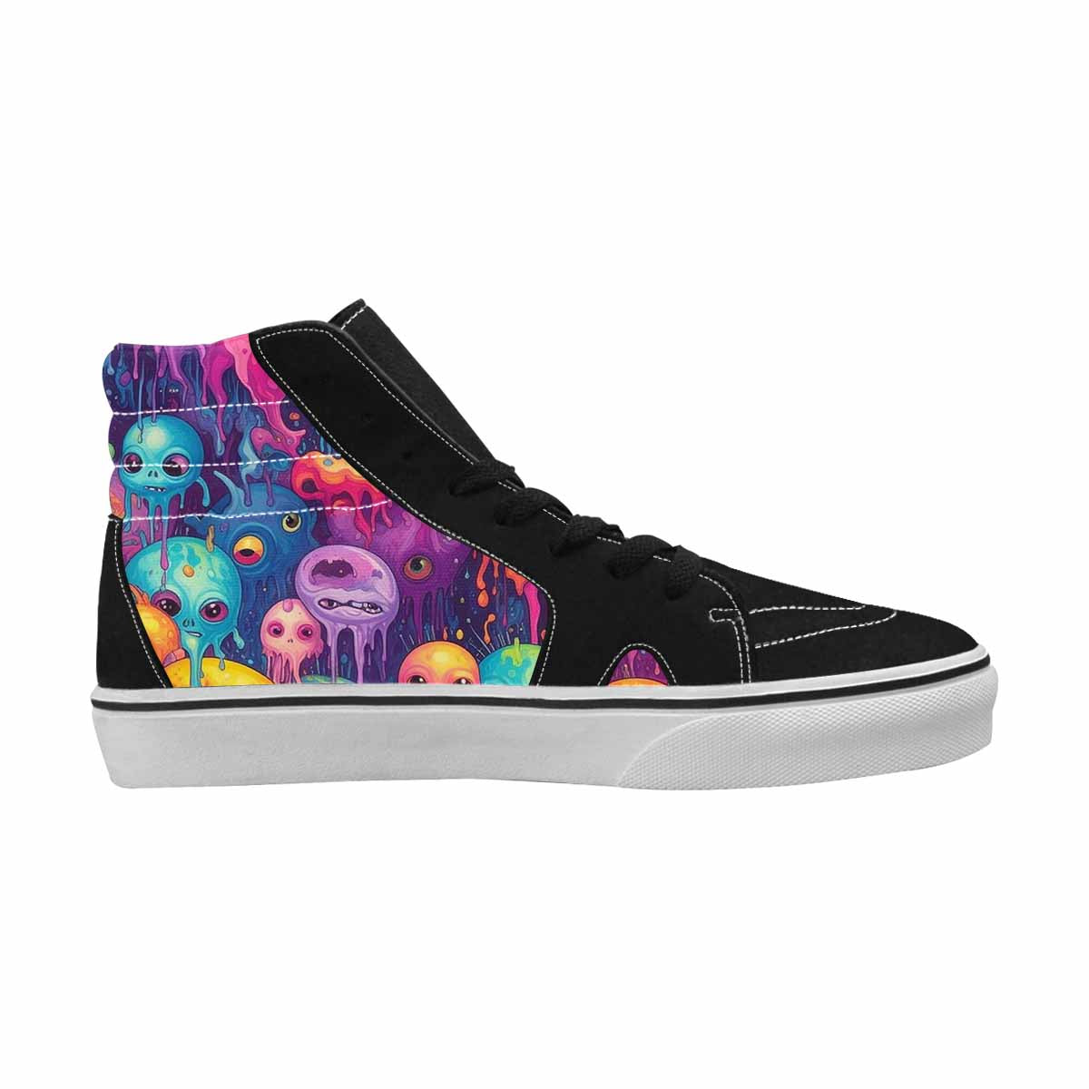 MEN'S Aliens  Tie Dye High Top Canvas Vibrant Chaos Custom Sneakers