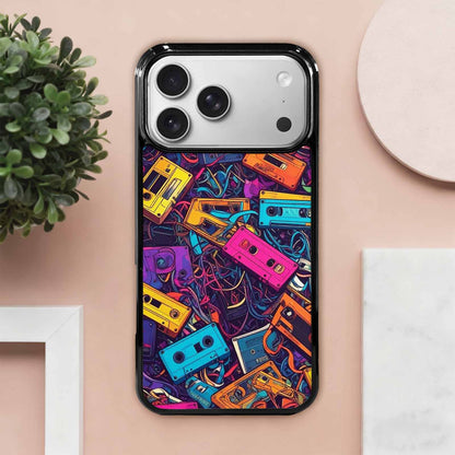 iPhone 17 Pro Max Case — Retro Cassette Tape Pattern Retro Vintage, Custom Made Phone Cover