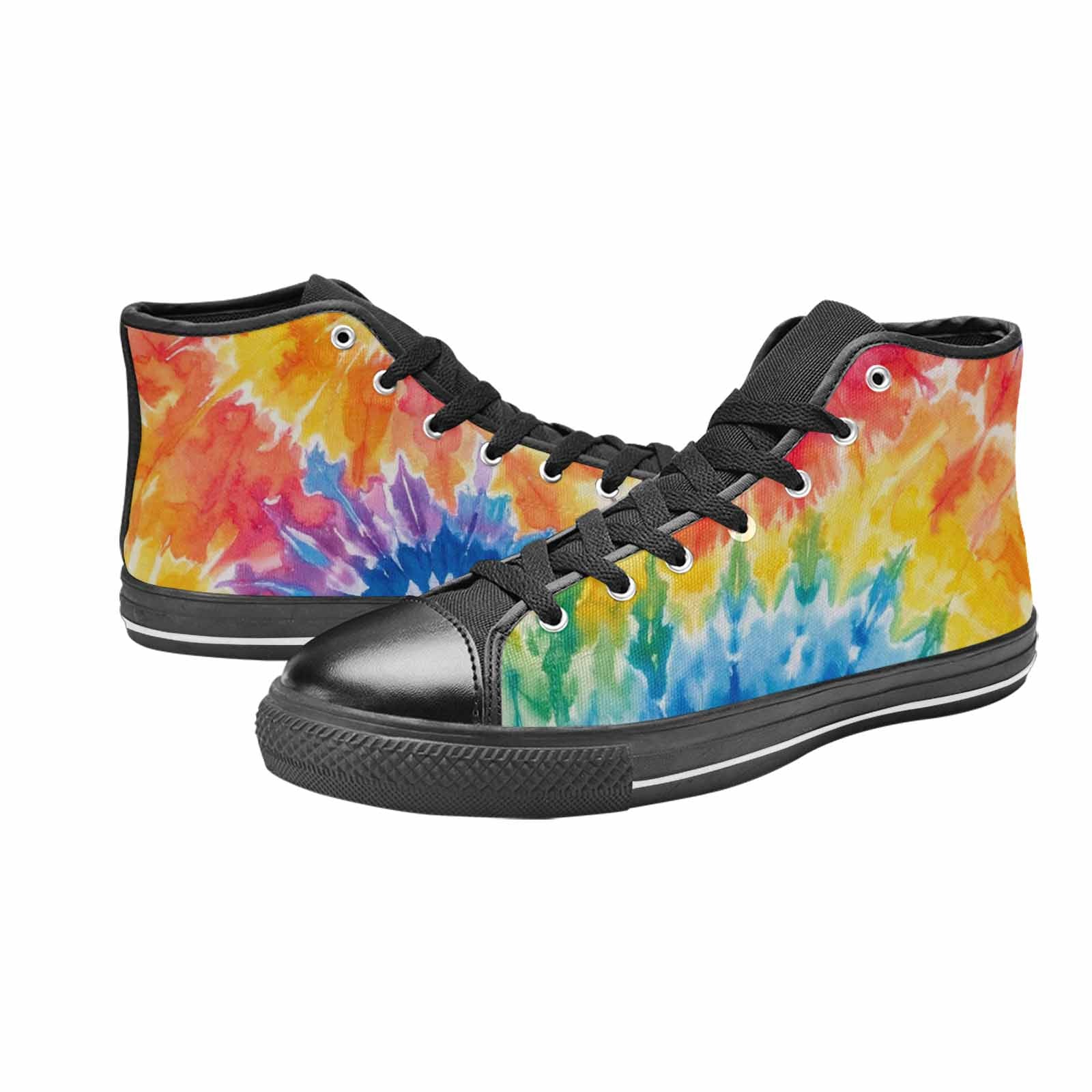 MEN'S Tie Dye Swirl High Top Canvas Grunge Custom Sneakers