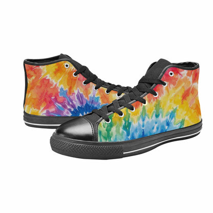 MEN'S Tie Dye Swirl High Top Canvas Grunge Custom Sneakers