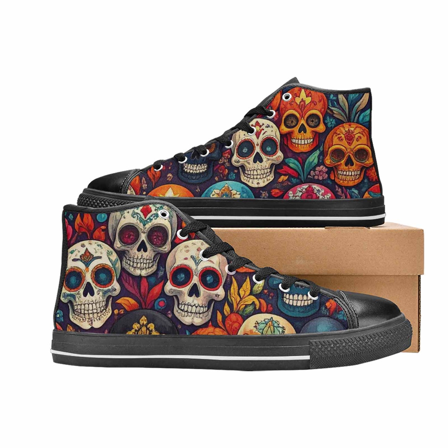 MEN'S Skull High Top Canvas Dark Academia Shoes