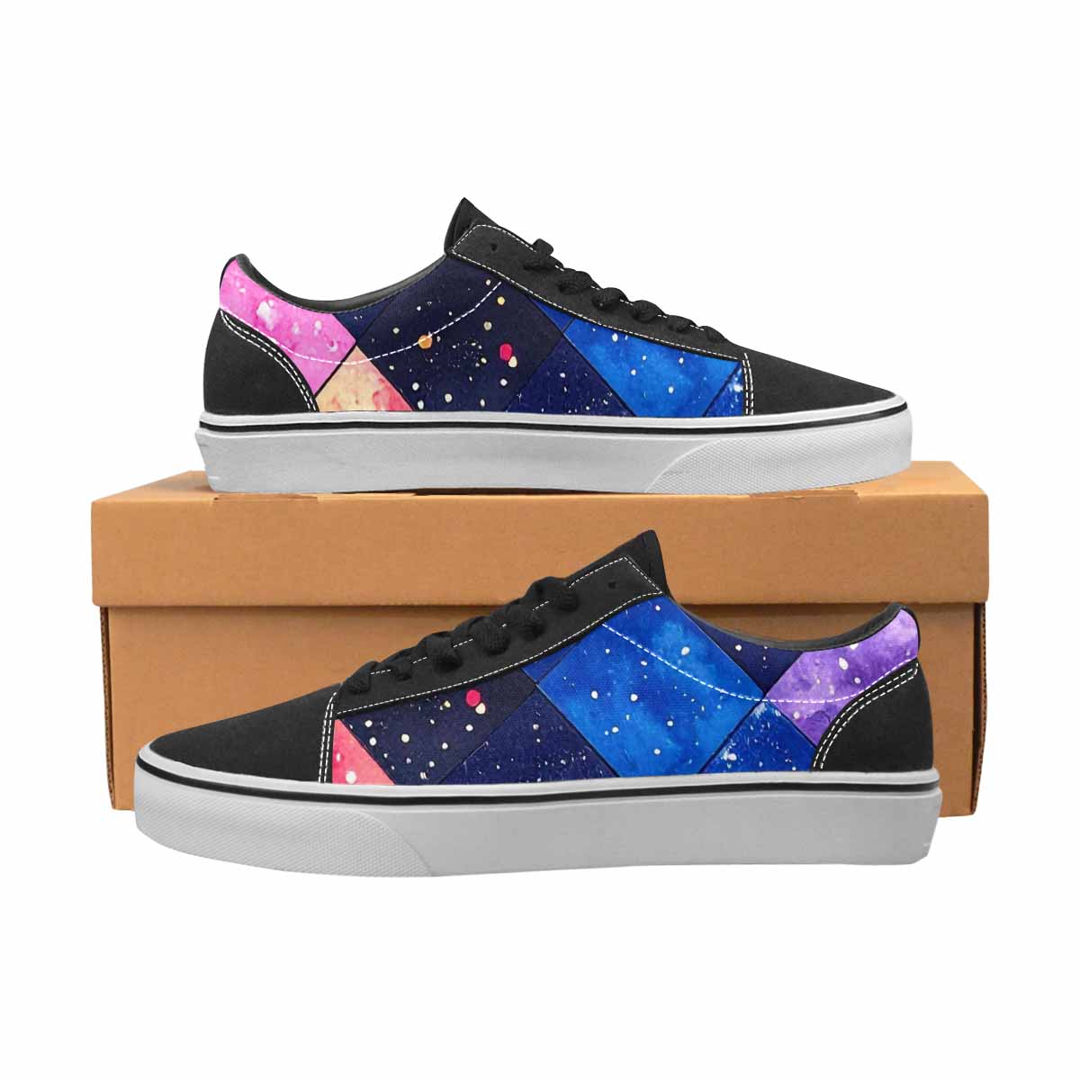 WOMEN'S Galaxy Stars Nebula Canvas Lace-Up Neon Fantasy Shoes