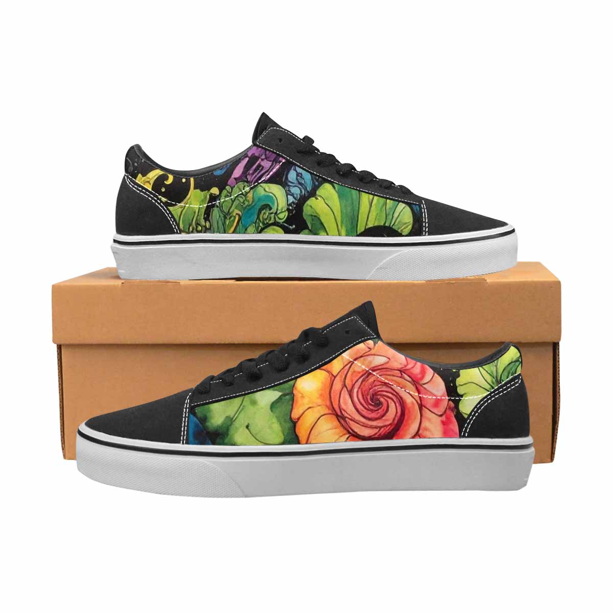 WOMEN'S Tie Lace-Up Canvas Kaleidoscope Custom Sneakers