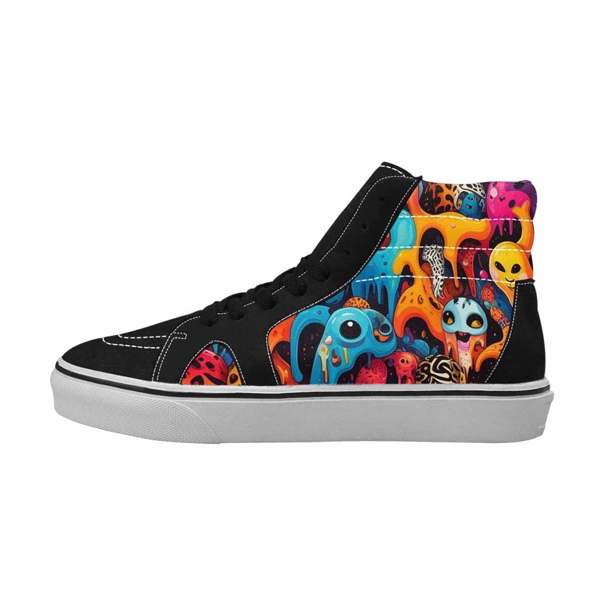 MEN'S Melting Aliens High Top Canvas Dark Academia Custom Sneakers