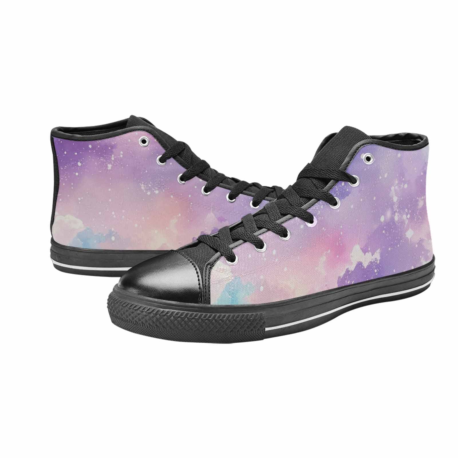 MEN'S Galaxy Art - High Top Canvas Neon Fantasy Custom Sneakers