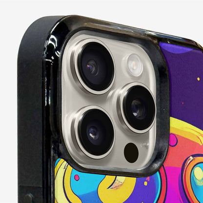 iPhone 16 Pro Case — Alien Ufo Cartoon Art Pattern Groovy, Custom Printed Phone Case