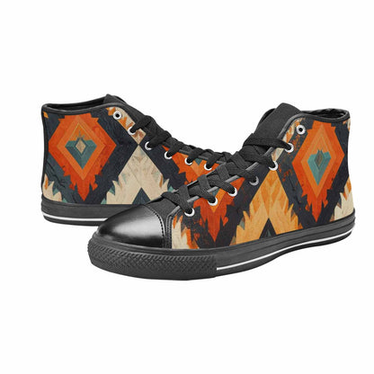 WOMEN'S Southwestern Geometric Diamond High Top Canvas Surreal Sneakers
