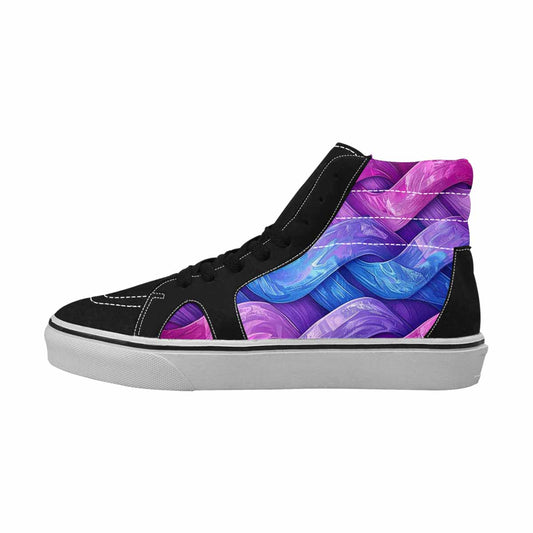 MEN'S Bisexual Flag Color High Top Canvas Surreal Custom Sneakers
