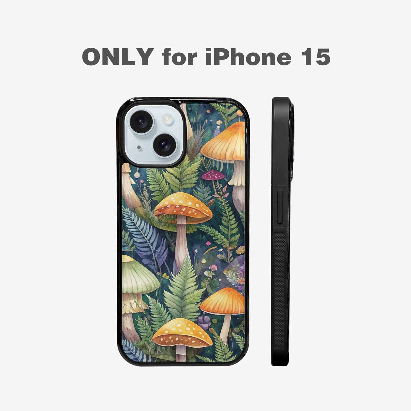 iPhone 15 Case — Mushrooms Botanicalmushrooms P, Custom Print Case Cover