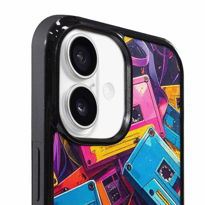 iPhone 17 Case — Retro Cassette Tape Pattern Retro Vintage, Custom Print Case Cover