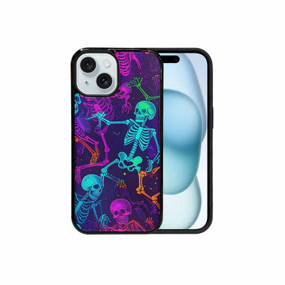 iPhone 15 Case — Glowing Skeleton Pattern Hundreds Of Small, Custom Print Case Cover