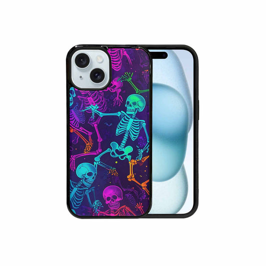 iPhone 15 Case — Glowing Skeleton Pattern Hundreds Of, Custom Print Case Cover