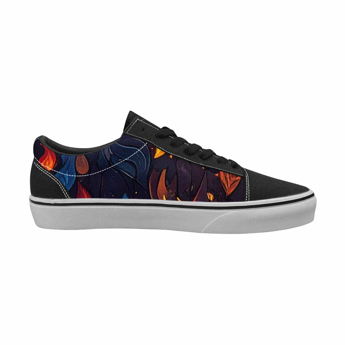 MEN'S Fire Flame Canvas Lace-Up Vibrant Chaos Sneakers