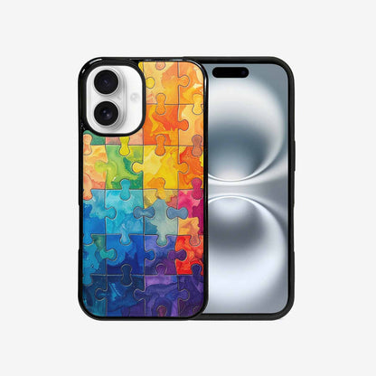 iPhone 16 Case — Autism Puzzle Pieces Puzzle Piece Pattern, Custom Print Case Cover