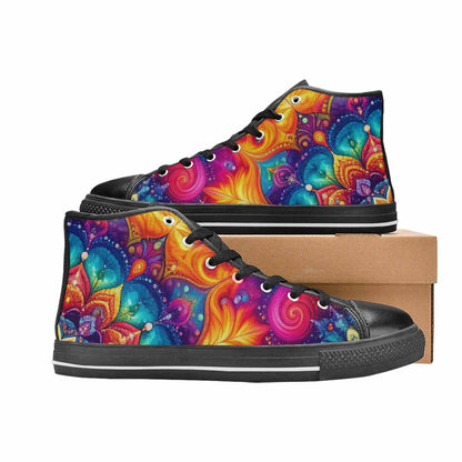 WOMEN'S Tie Dye Mandala High Top Canvas Y2K Custom Sneakers