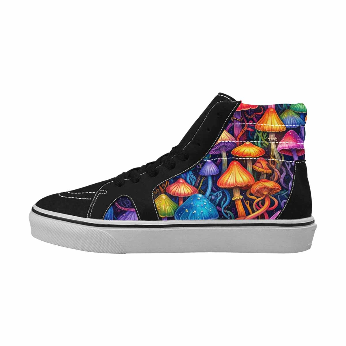 MEN'S More Overlapping Ontop Each High Top Canvas Vibrant Chaos Custom Sneakers