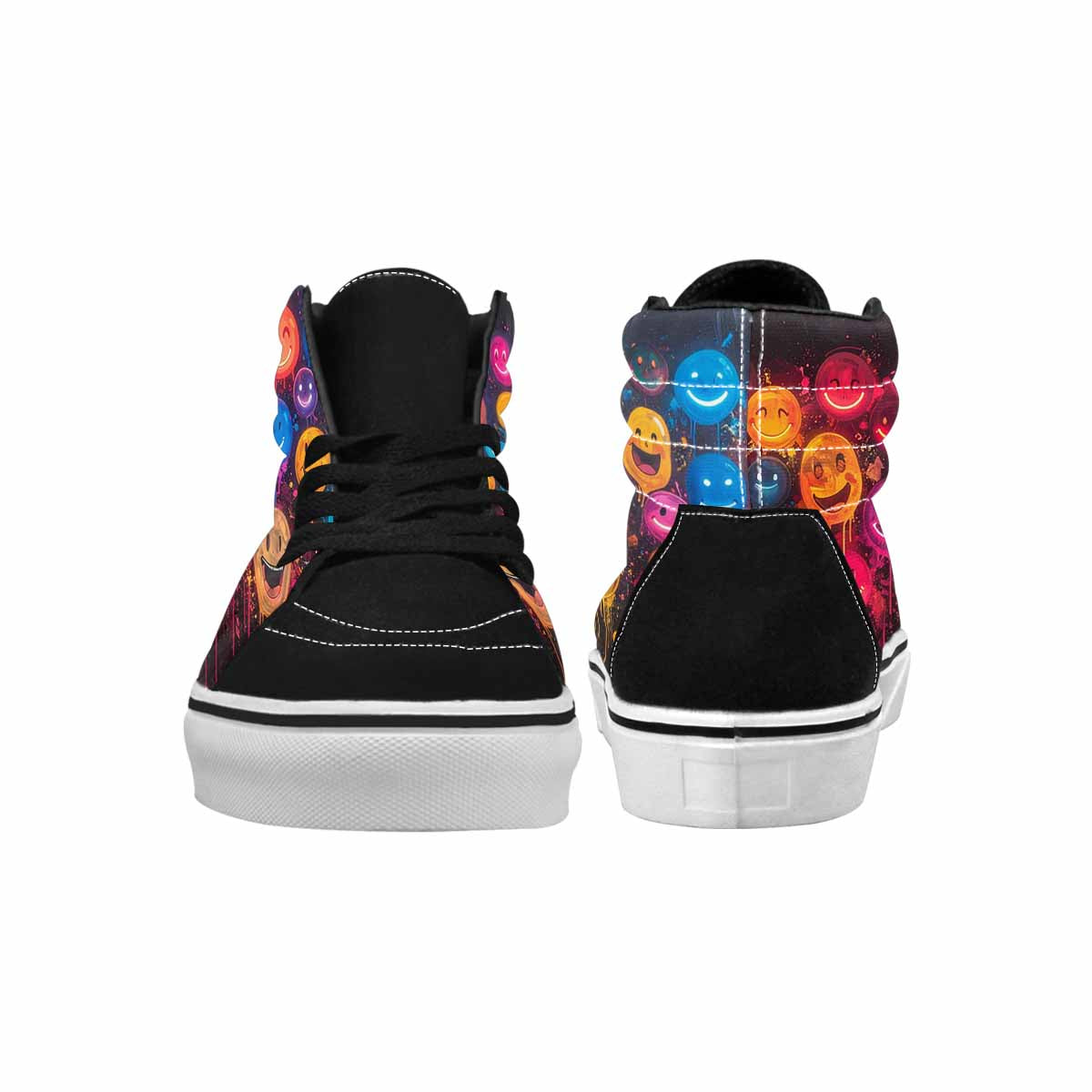 MEN'S Smiley Faces × Glow High Top Canvas Neon Fantasy Shoes