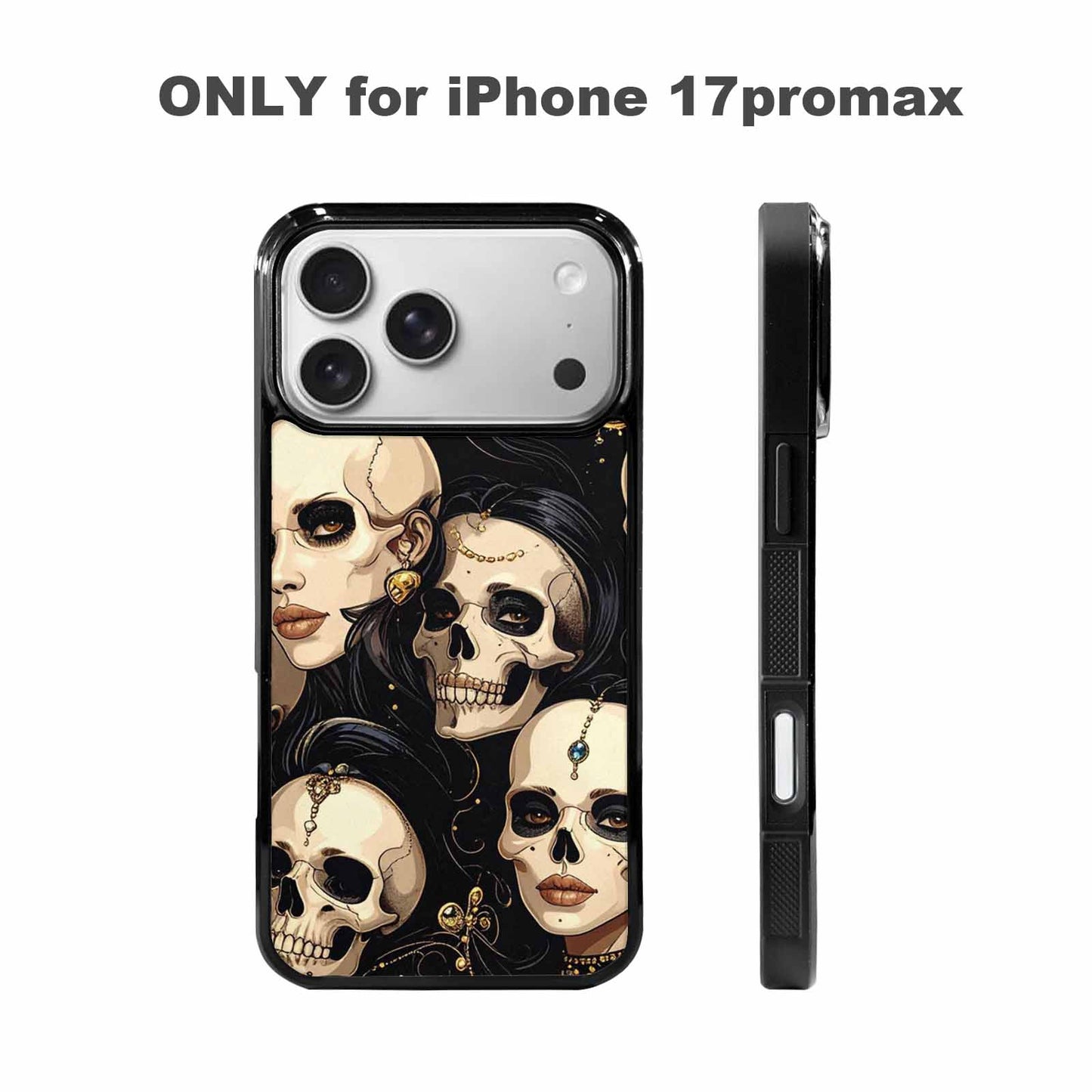 iPhone 17 Pro Max Case — Skull Dark Art Gothic Print Gothic, Unique Phone Case Design