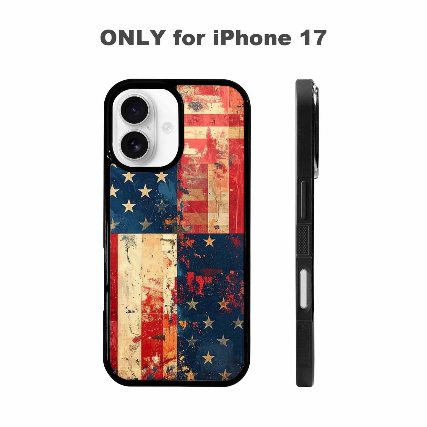 iPhone 17 Case — Small American Flag Stars Galaxy Space, Personalized Phone Case