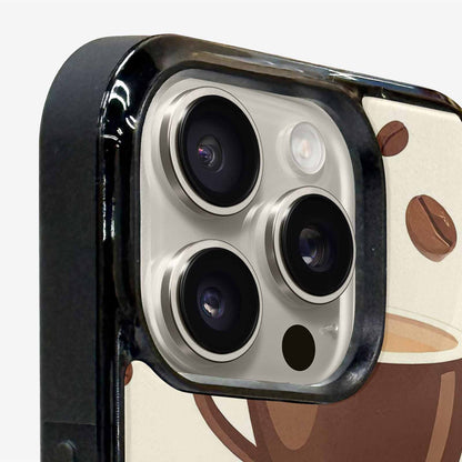 iPhone 16 Pro Max Case — Coffee Cup And Bean Pattern Seamless, Unique Phone Case Design