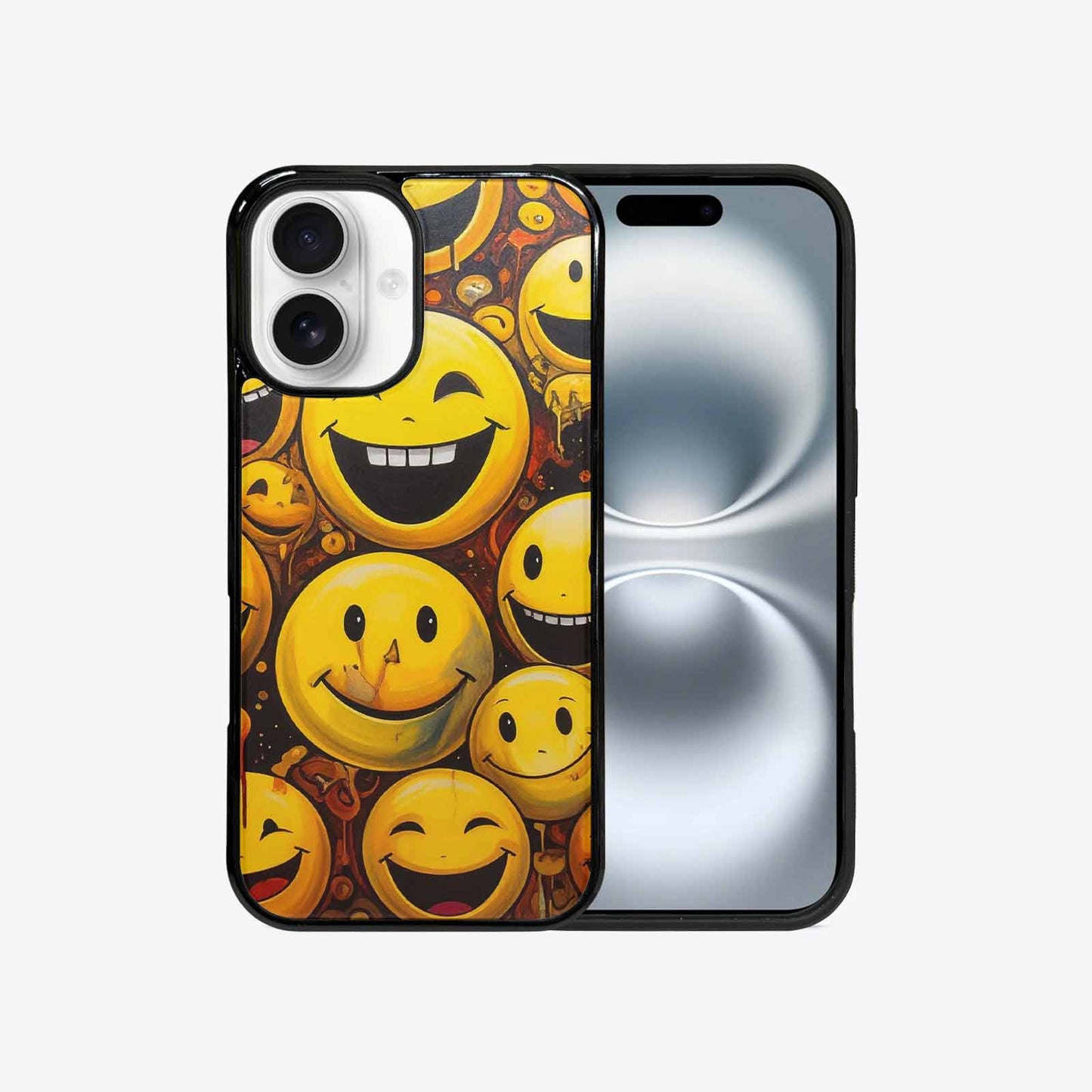 iPhone 16 Case — Melting Moon Smiley Red Splatt Ipd, Customized Protective Case