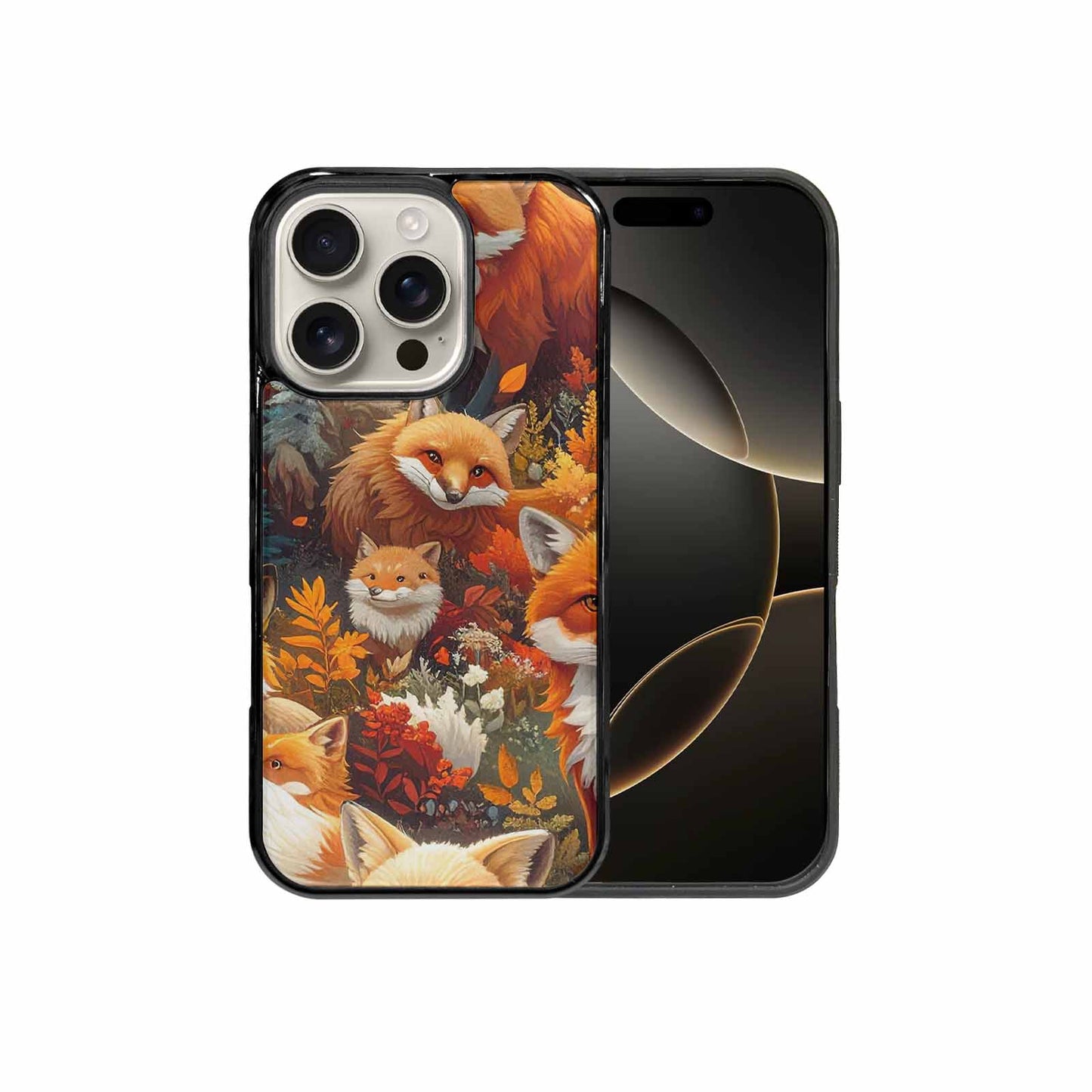 iPhone 16 Pro Case — Fox Forest Fox Forest Pattern Hundreds, Custom Print Case Cover