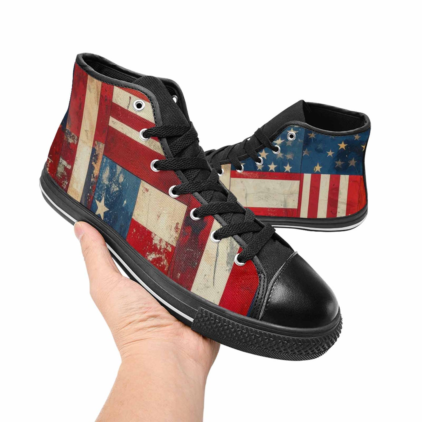 MEN'S American Flag Stars High Top Canvas Dreamcore Custom Shoes