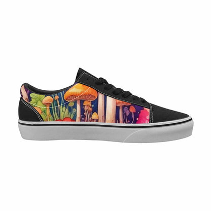 WOMEN'S Mushrooms  Tie Dye Lace-Up Canvas Neon Fantasy Custom Shoes