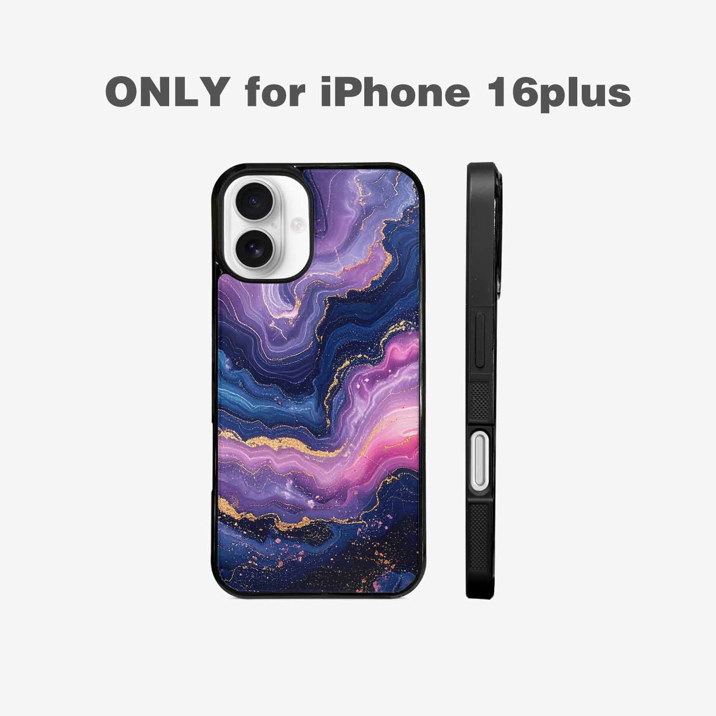 iPhone 16 Plus Case — Marble Galaxy Custom Personalized Phone Cover, Custom Print Case Cover