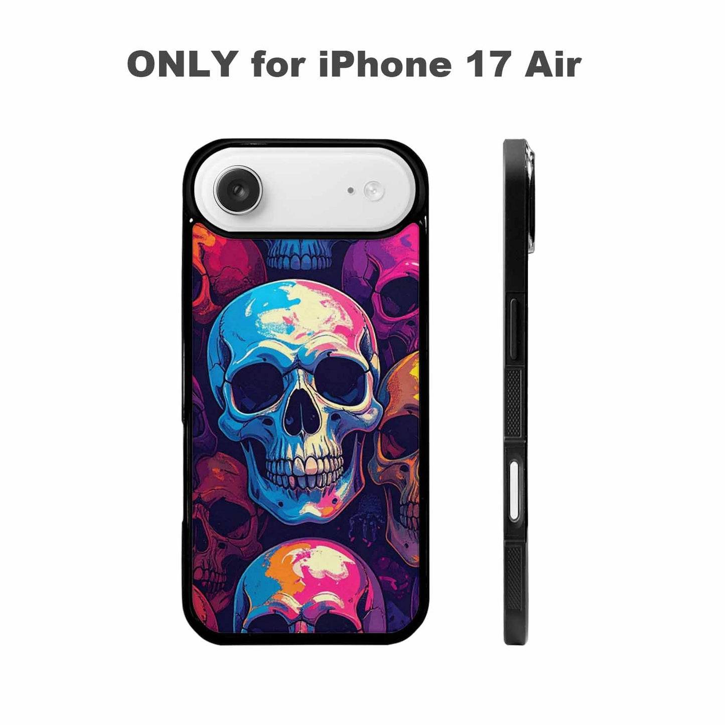 iPhone 17 Air Case — Iridescent Millions Of Paw Gothic Skulls, Unique Phone Case Design