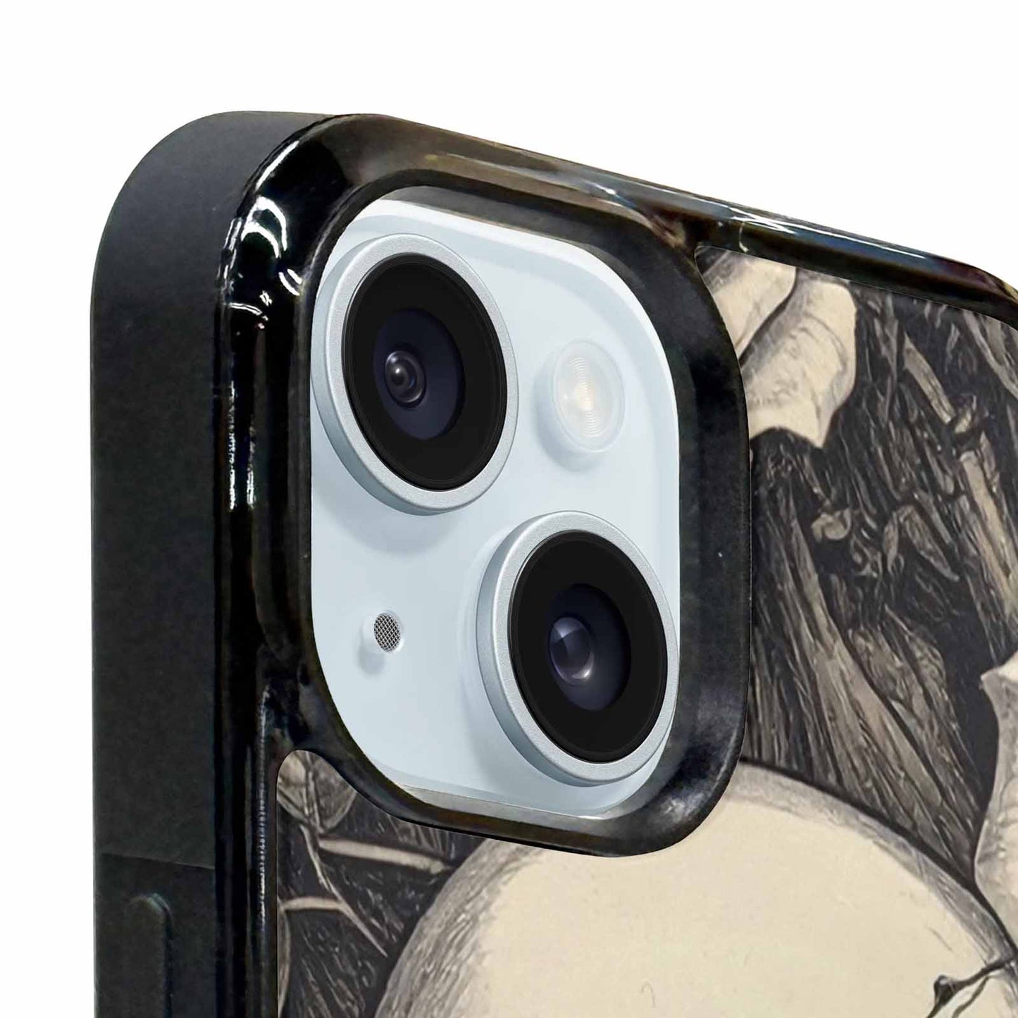 iPhone 15 Plus Case — 20 Skulls Overlapping Seamless Tileable Pattern, Personalized Phone Case